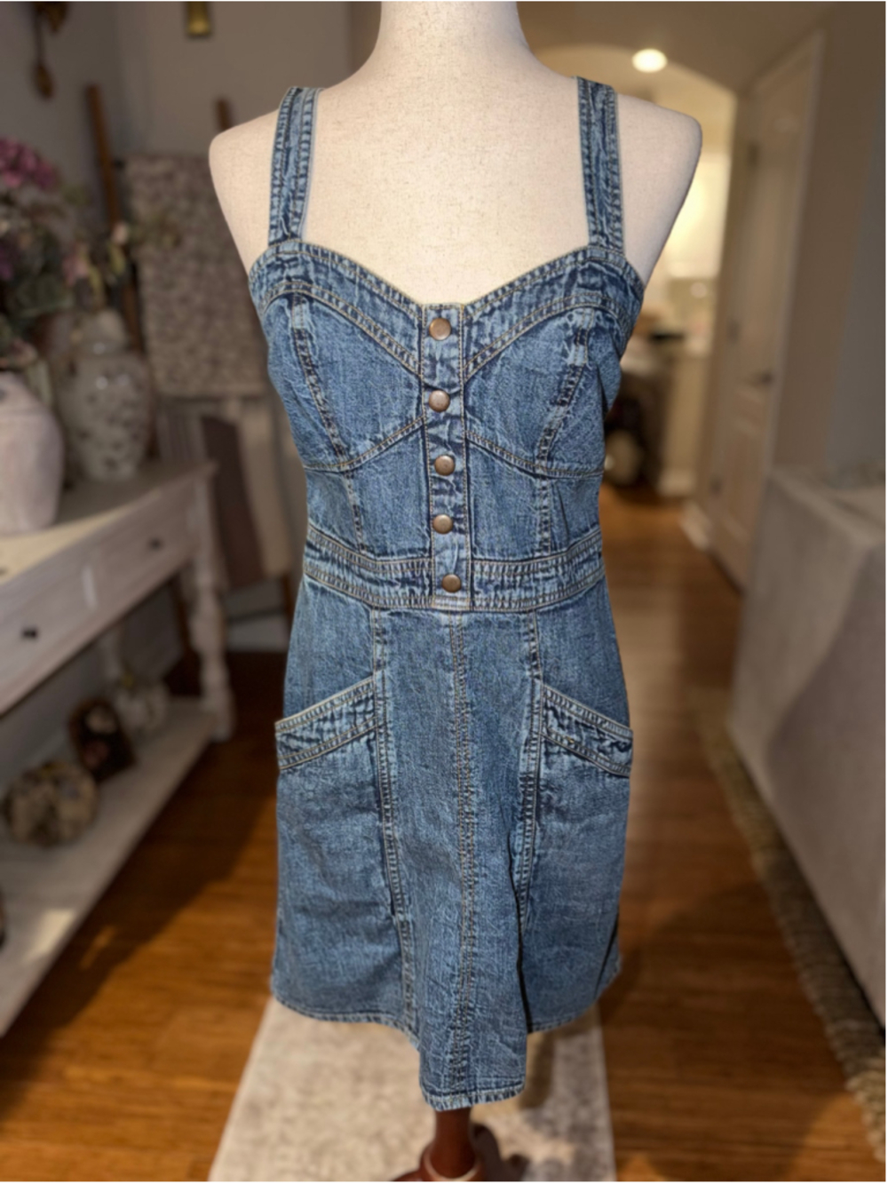 Jopna Denim Mini Dress Blue Size M NWOT - Picture 2 of 6